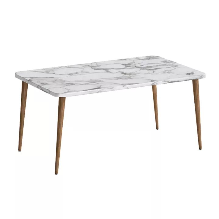 Τραπεζάκι σαλονιού Plane Megapap χρώμα λευκό εφέ μαρμάρου 90x55x41εκ.