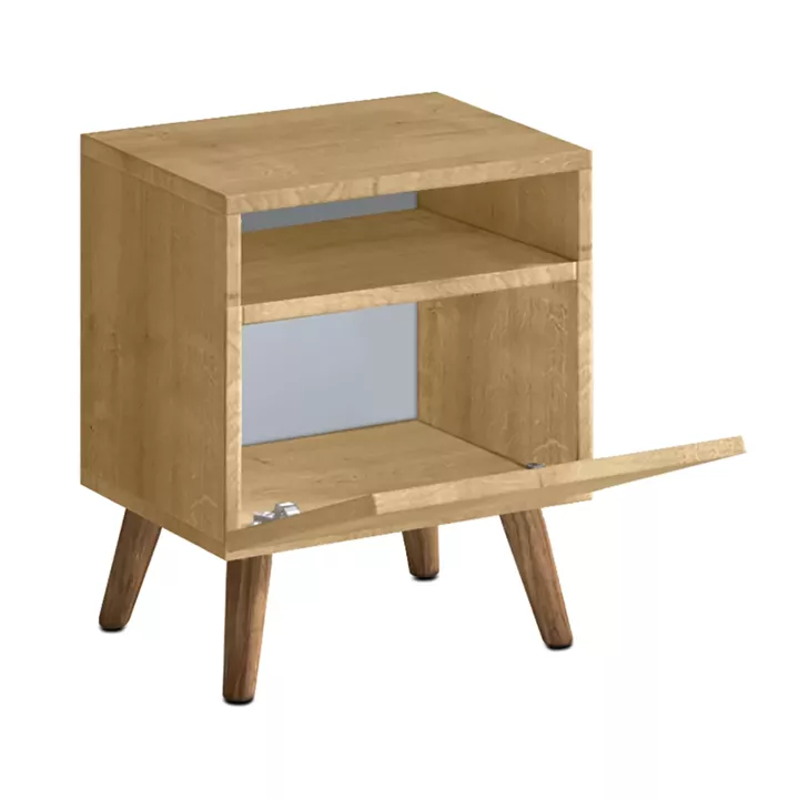 Κομοδίνο Sole Megapap χρώμα sapphire oak 40x30x47,6εκ.