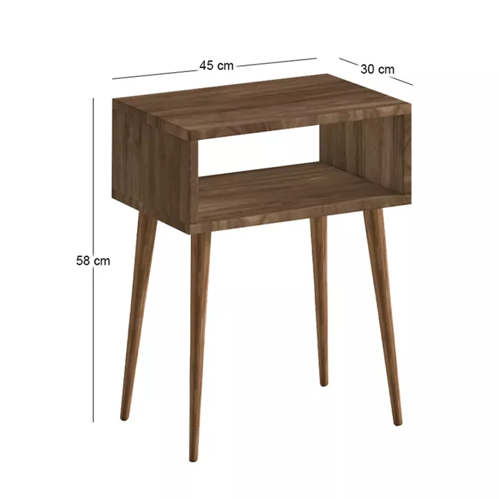 Κομοδίνο Gola Megapap χρώμα καρυδί 45x30x58εκ.