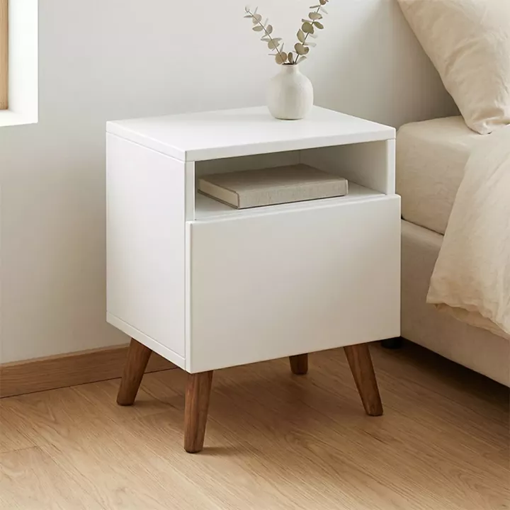 Κομοδίνο Sole Megapap χρώμα λευκό 40x30x47,6εκ.