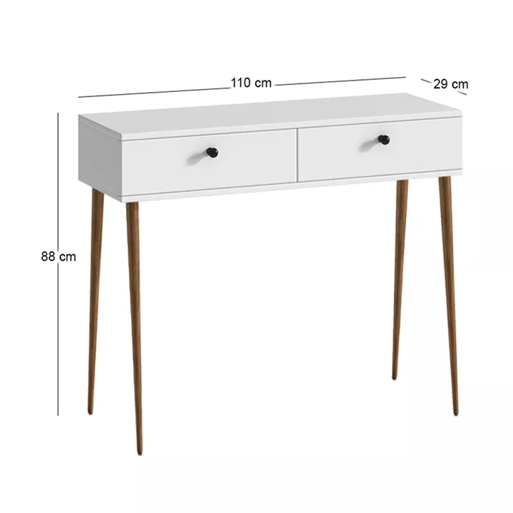 Κονσόλα Alis Megapap χρώμα λευκό 110x29x88εκ.