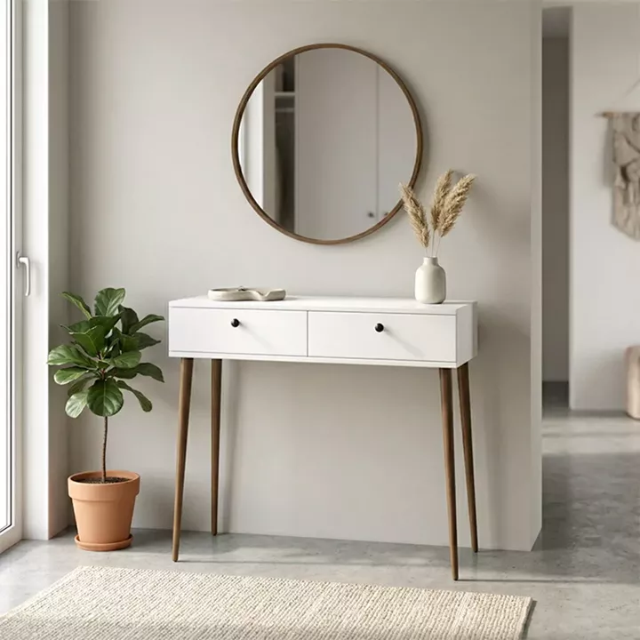 Κονσόλα Alis Megapap χρώμα λευκό 110x29x88εκ.