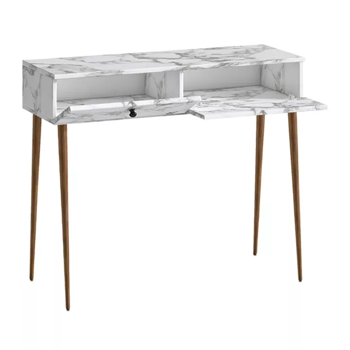 Κονσόλα Alis Megapap χρώμα λευκό εφέ μαρμάρου 110x29x88εκ.