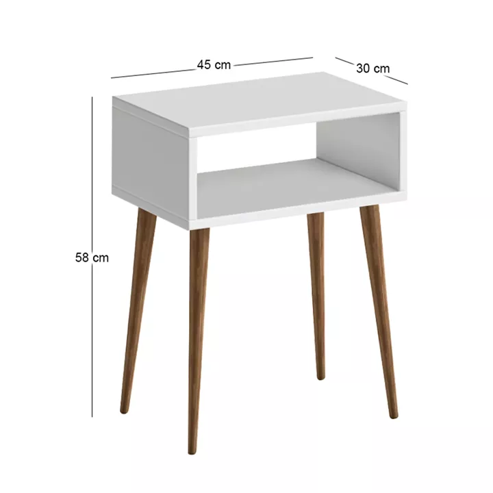 Κομοδίνο Gola Megapap χρώμα λευκό 45x30x58εκ.