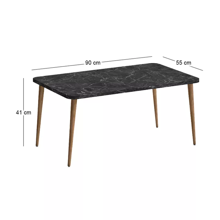 Τραπεζάκι σαλονιού Plane Megapap χρώμα μαύρο εφέ μαρμάρου 90x55x41εκ.