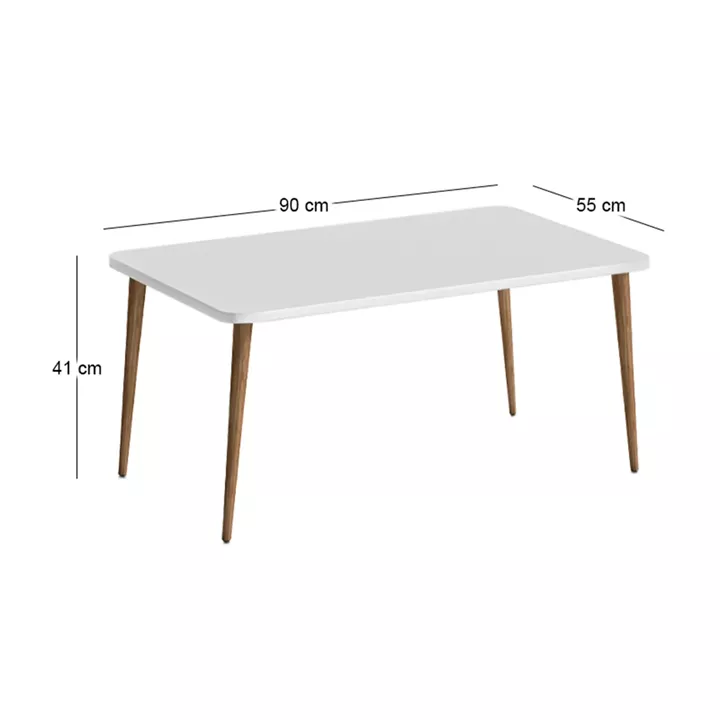 Τραπεζάκι σαλονιού Plane Megapap χρώμα λευκό 90x55x41εκ.