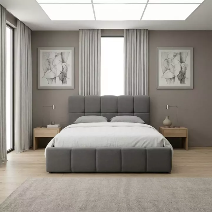 Κρεβάτι Elora Megapap βελούδινο με αποθηκευτικό χώρο χρώμα γκρι 160x200εκ.