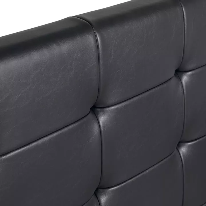 Κρεβάτι Iro Megapap από τεχνόδερμα με αποθηκευτικό χώρο χρώμα μαύρο 150x200εκ.