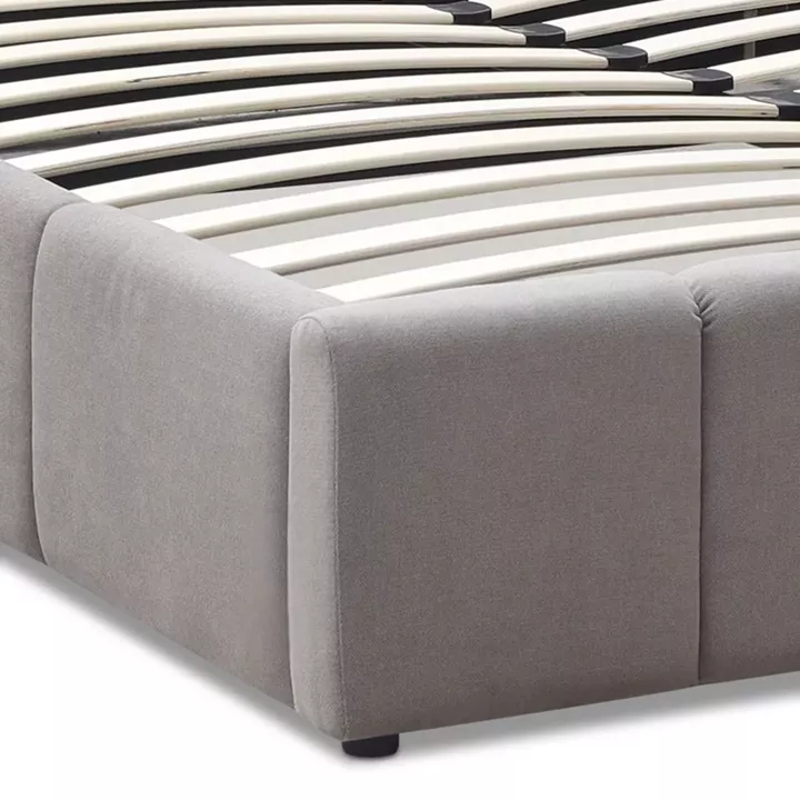 Κρεβάτι Nival Megapap υφασμάτινο με αποθηκευτικό χώρο χρώμα μπεζ 160x200εκ.