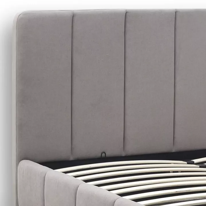 Κρεβάτι Nival Megapap υφασμάτινο με αποθηκευτικό χώρο χρώμα μπεζ 160x200εκ.