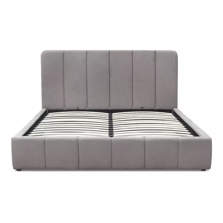 Κρεβάτι Nival Megapap υφασμάτινο με αποθηκευτικό χώρο χρώμα μπεζ 160x200εκ.