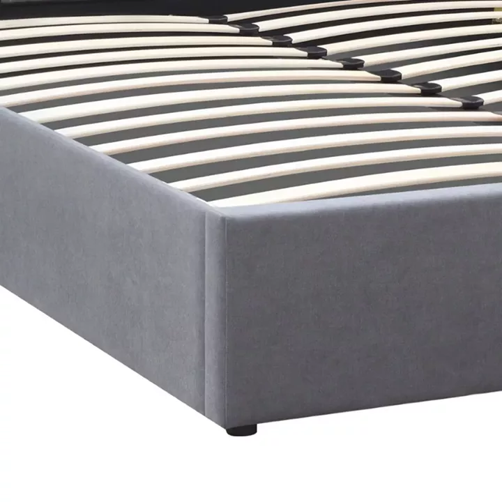 Κρεβάτι Renata Megapap υφασμάτινο με αποθηκευτικό χώρο χρώμα γκρι 150x200εκ.