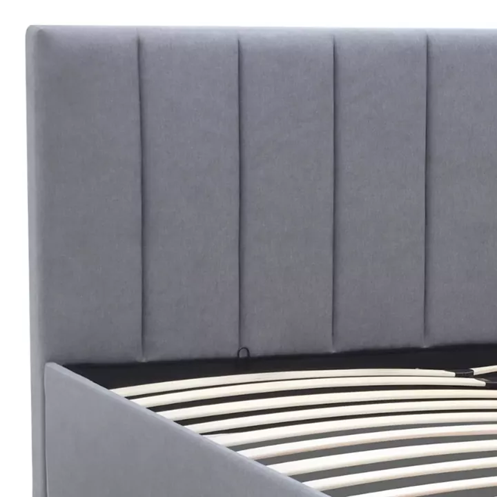 Κρεβάτι Renata Megapap υφασμάτινο με αποθηκευτικό χώρο χρώμα γκρι 150x200εκ.