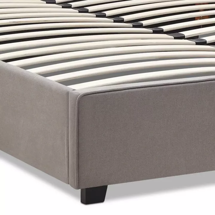 Κρεβάτι Verona Megapap υφασμάτινο με αποθηκευτικό χώρο χρώμα γκρι - μπεζ 160x200εκ.