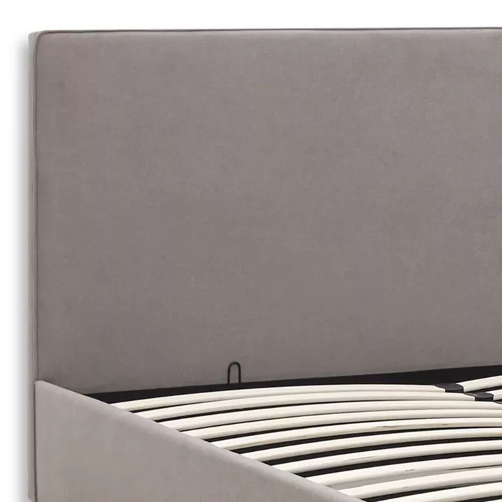 Κρεβάτι Verona Megapap υφασμάτινο με αποθηκευτικό χώρο χρώμα γκρι - μπεζ 160x200εκ.