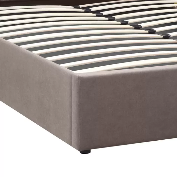 Κρεβάτι Renata Megapap υφασμάτινο με αποθηκευτικό χώρο χρώμα μπεζ 150x200εκ.