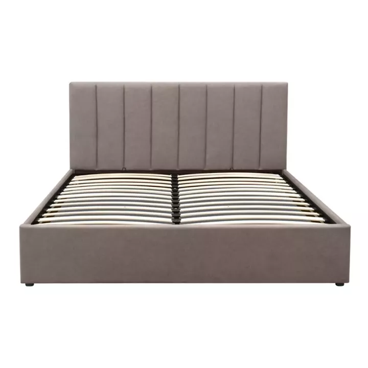 Κρεβάτι Renata Megapap υφασμάτινο με αποθηκευτικό χώρο χρώμα μπεζ 150x200εκ.