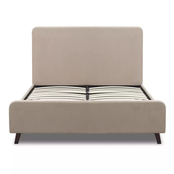 Κρεβάτι Ovelia Megapap υφασμάτινο χρώμα μπεζ 120x200εκ.