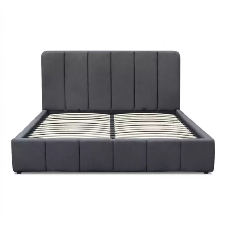 Κρεβάτι Nival Megapap υφασμάτινο με αποθηκευτικό χώρο χρώμα ανθρακί 160x200εκ.