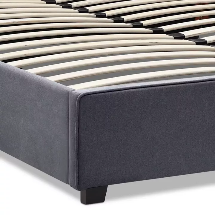 Κρεβάτι Verona Megapap υφασμάτινο με αποθηκευτικό χώρο χρώμα ανθρακί 160x200εκ.