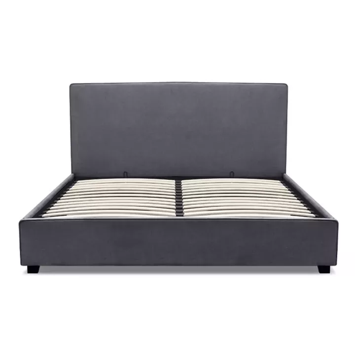 Κρεβάτι Verona Megapap υφασμάτινο με αποθηκευτικό χώρο χρώμα ανθρακί 160x200εκ.
