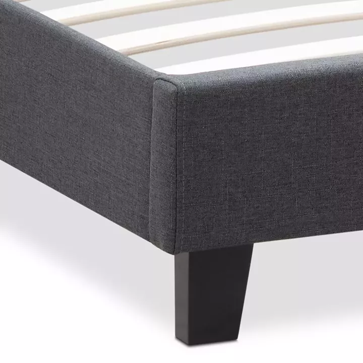 Κρεβάτι Flat Megapap υφασμάτινο χρώμα ανθρακί 120x200εκ.