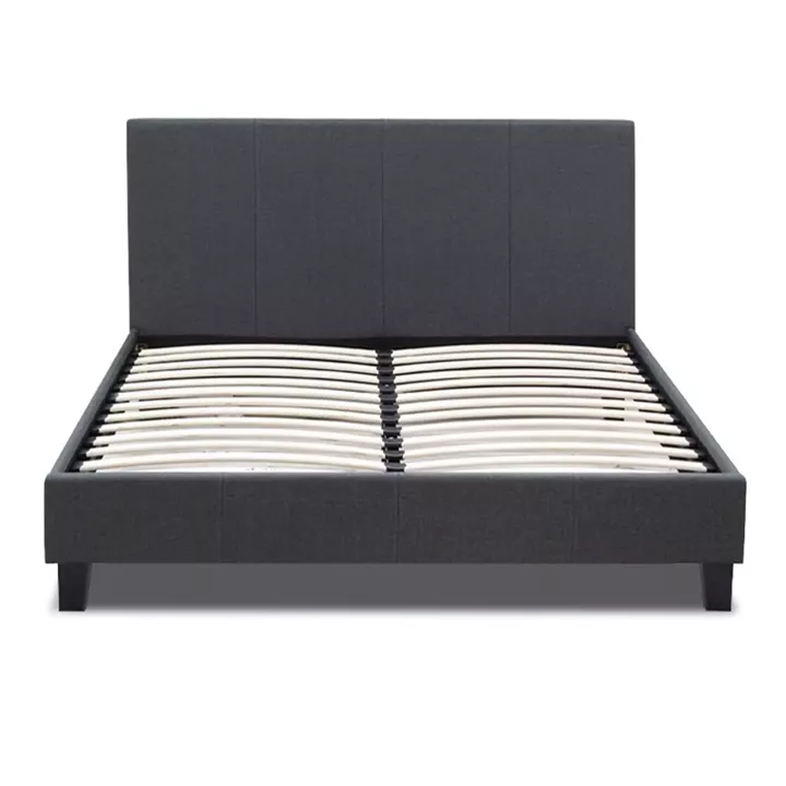 Κρεβάτι Flat Megapap υφασμάτινο χρώμα ανθρακί 120x200εκ.