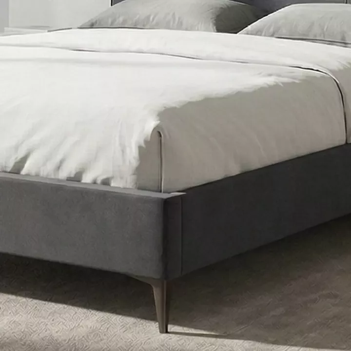 Κρεβάτι Marvel Megapap υφασμάτινο χρώμα ανθρακί 160x200εκ.