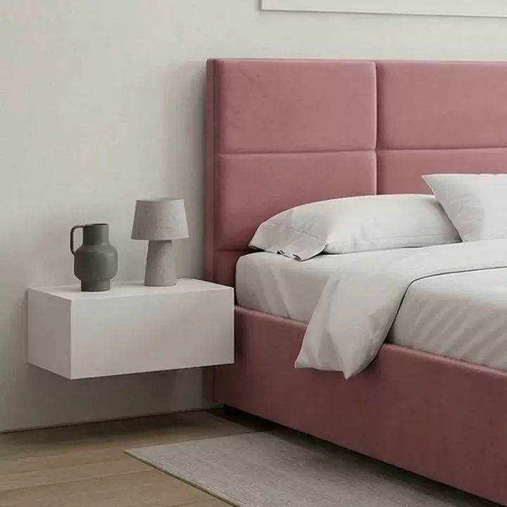 Κρεβάτι Kingston Megapap βελούδινο με αποθηκευτικό χώρο χρώμα σάπιο μήλο 160x200εκ.
