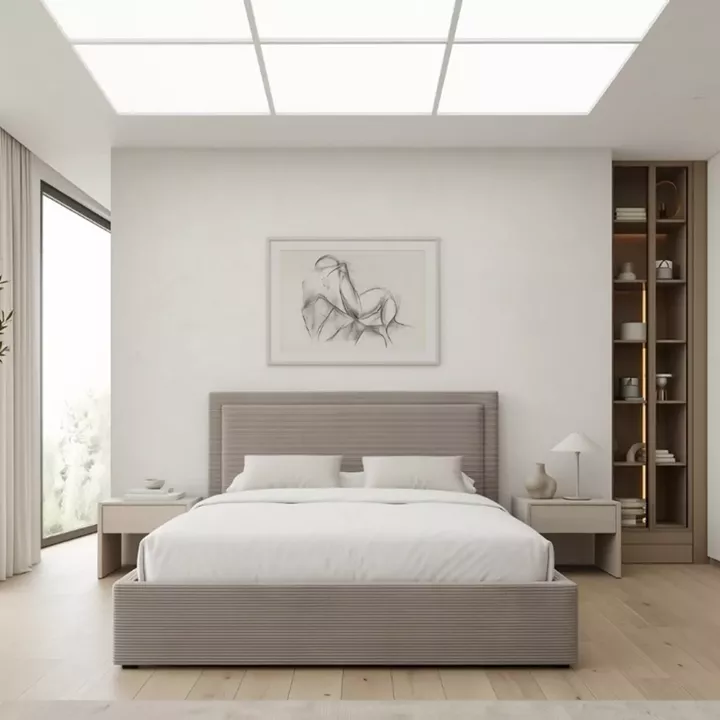 Κρεβάτι Velar Megapap υφασμάτινο με αποθηκευτικό χώρο χρώμα μόκα 160x200εκ.