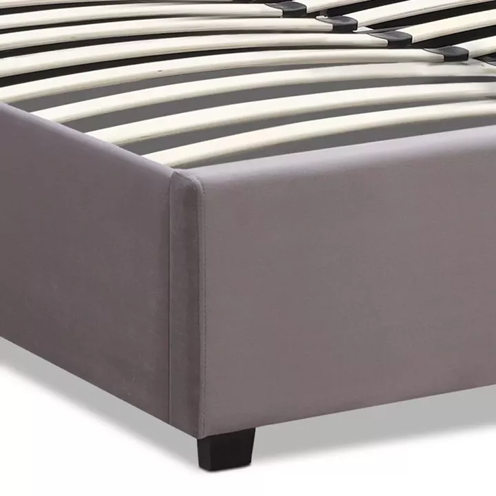 Κρεβάτι Olmo Megapap βελούδινο με αποθηκευτικό χώρο χρώμα γκρι 150x200εκ.