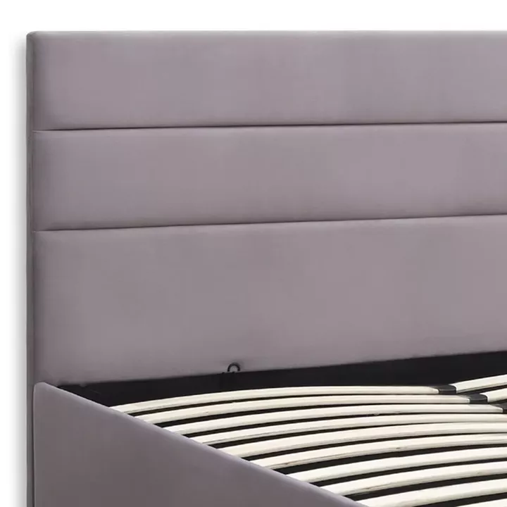 Κρεβάτι Olmo Megapap βελούδινο με αποθηκευτικό χώρο χρώμα γκρι 150x200εκ.