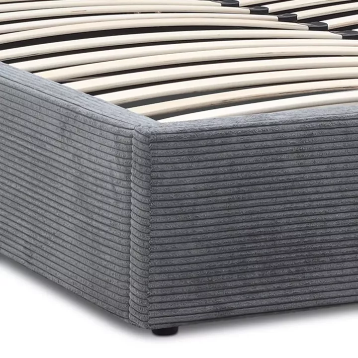 Κρεβάτι Velar Megapap υφασμάτινο με αποθηκευτικό χώρο χρώμα γκρι 160x200εκ.