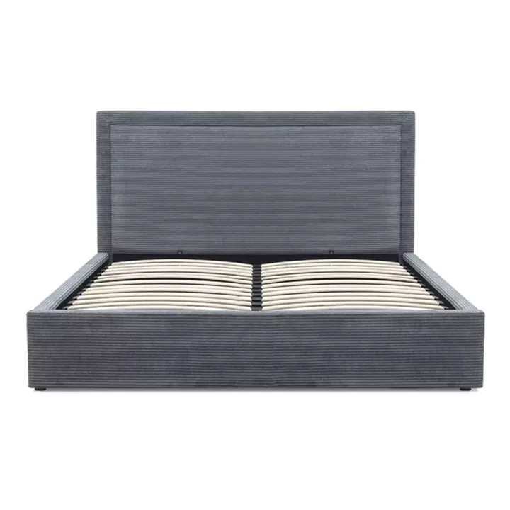 Κρεβάτι Velar Megapap υφασμάτινο με αποθηκευτικό χώρο χρώμα γκρι 160x200εκ.