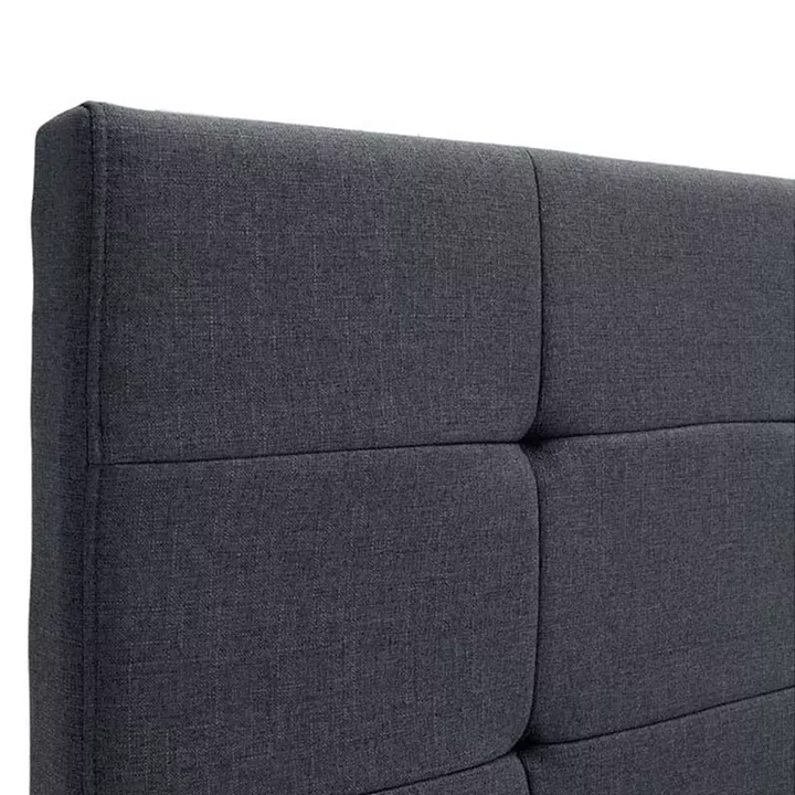 Κρεβάτι Iro Megapap υφασμάτινο με αποθηκευτικό χώρο χρώμα ανθρακί 150x200εκ.