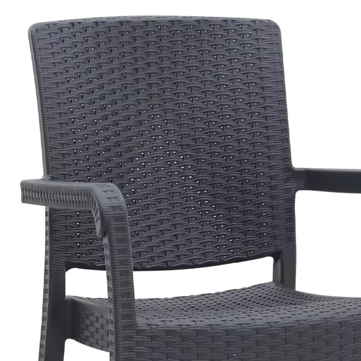 Πολυθρόνα κήπου πολυπροπυλενίου με πλέξη ραττάν χρώμα μαύρο 56x60x86,5εκ.