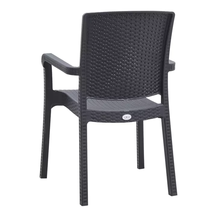 Πολυθρόνα κήπου πολυπροπυλενίου με πλέξη ραττάν χρώμα μαύρο 56x60x86,5εκ.