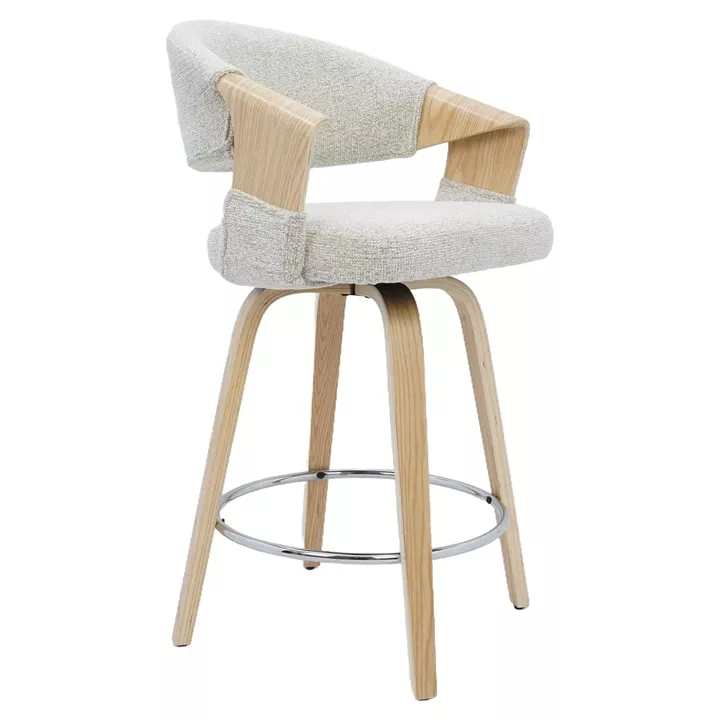 Σκαμπό Bar ArteLibre VIONARA Μπεζ/Φυσικό 55x52.5x95cm