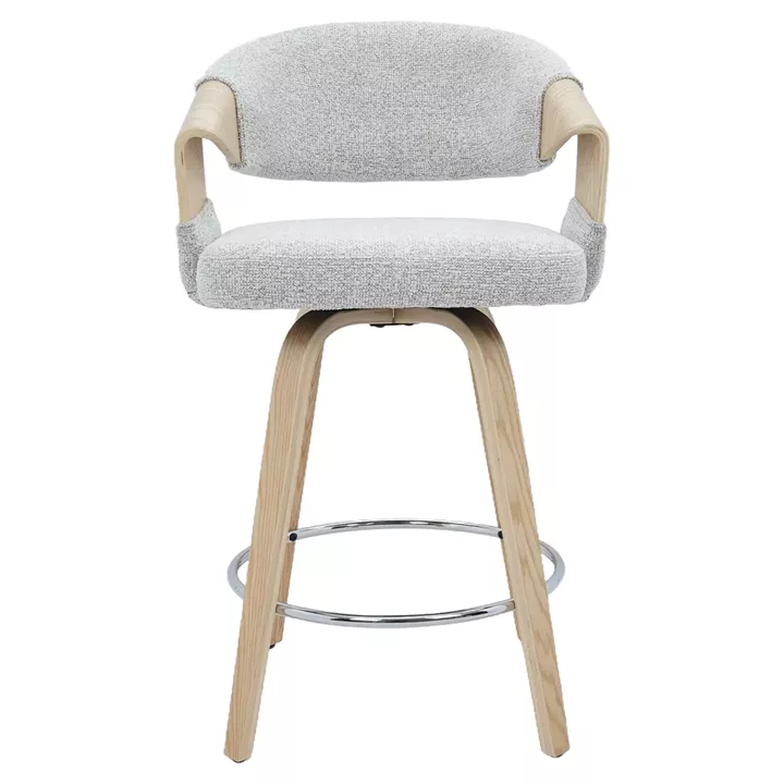 Σκαμπό Bar ArteLibre VIONARA Ανοιχτό Γκρι/Φυσικό 55x52.5x95cm
