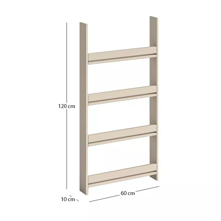 Επιτοίχια βιβλιοθήκη - ραφιέρα Montessori Megapap χρώμα κρεμ 60x10x120εκ.