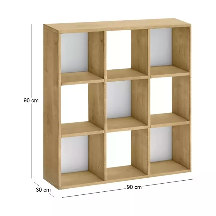 Βιβλιοθήκη Cube Megapap χρώμα sapphire oak 90x30x90εκ.