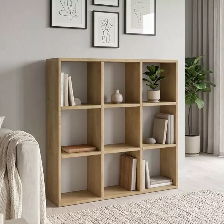 Βιβλιοθήκη Cube Megapap χρώμα sapphire oak 90x30x90εκ.