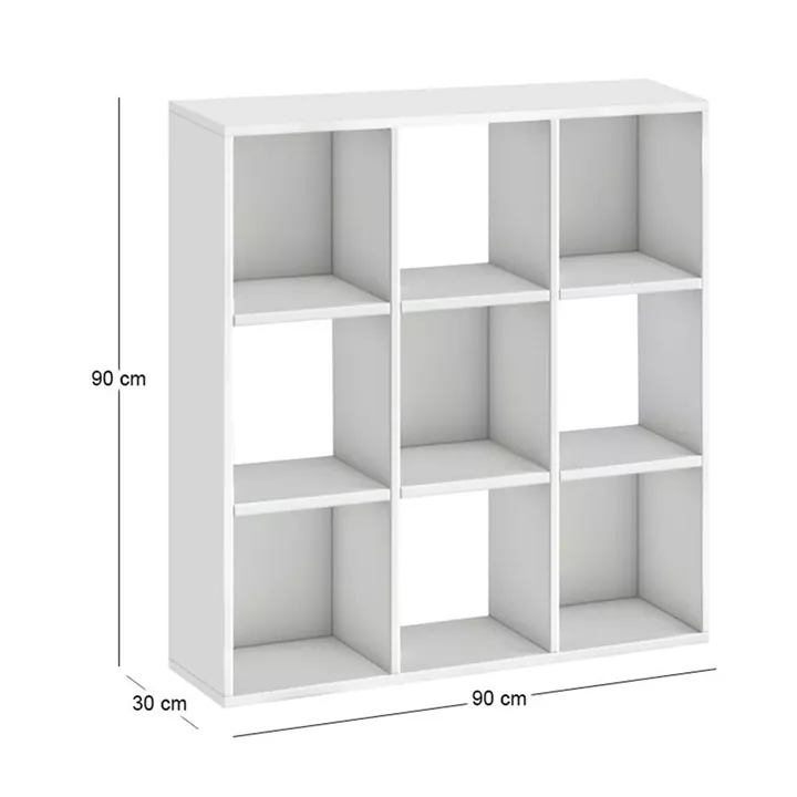 Βιβλιοθήκη Cube Megapap χρώμα λευκό 90x30x90εκ.