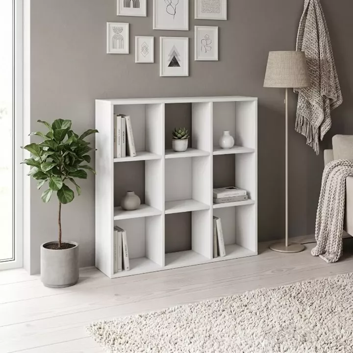 Βιβλιοθήκη Cube Megapap χρώμα λευκό 90x30x90εκ.