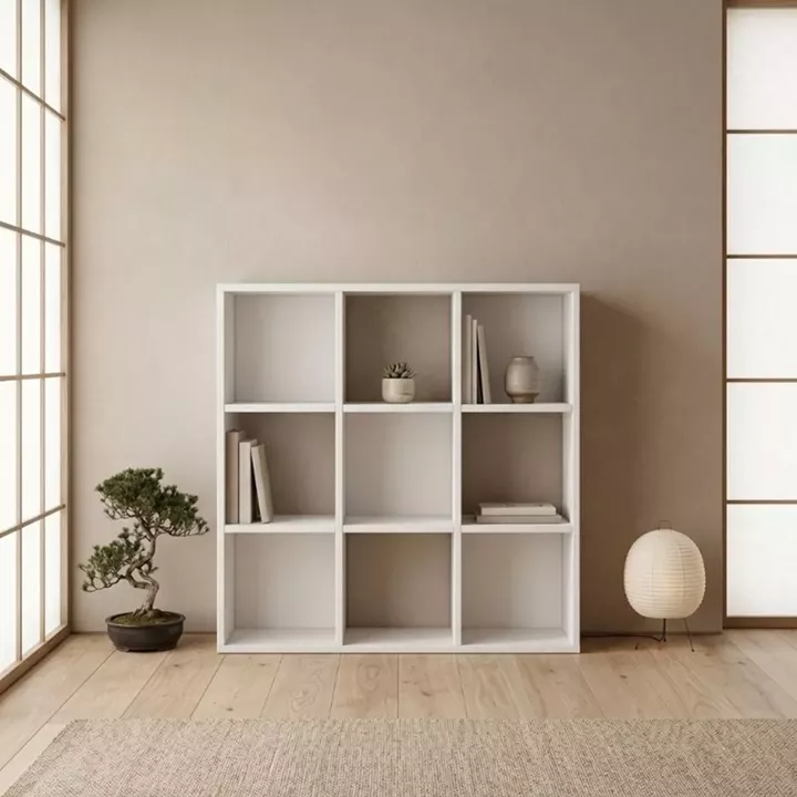 Βιβλιοθήκη Cube Megapap χρώμα λευκό 90x30x90εκ.