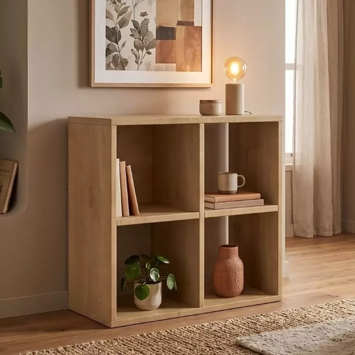 Βιβλιοθήκη Cube Megapap χρώμα sapphire oak 60x30x60εκ.