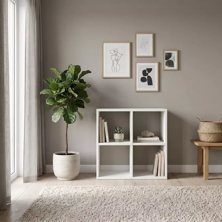 Βιβλιοθήκη Cube Megapap χρώμα λευκό 60x30x60εκ.