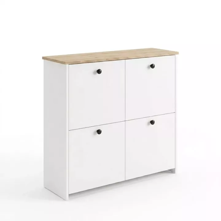 Παπουτσοθήκη Palma Megapap χρώμα λευκό - sapphire oak 90x35x90εκ.