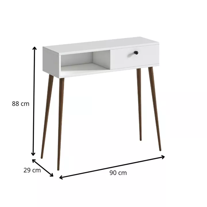 Κονσόλα Napoli Megapap χρώμα λευκό 90x29x88εκ.