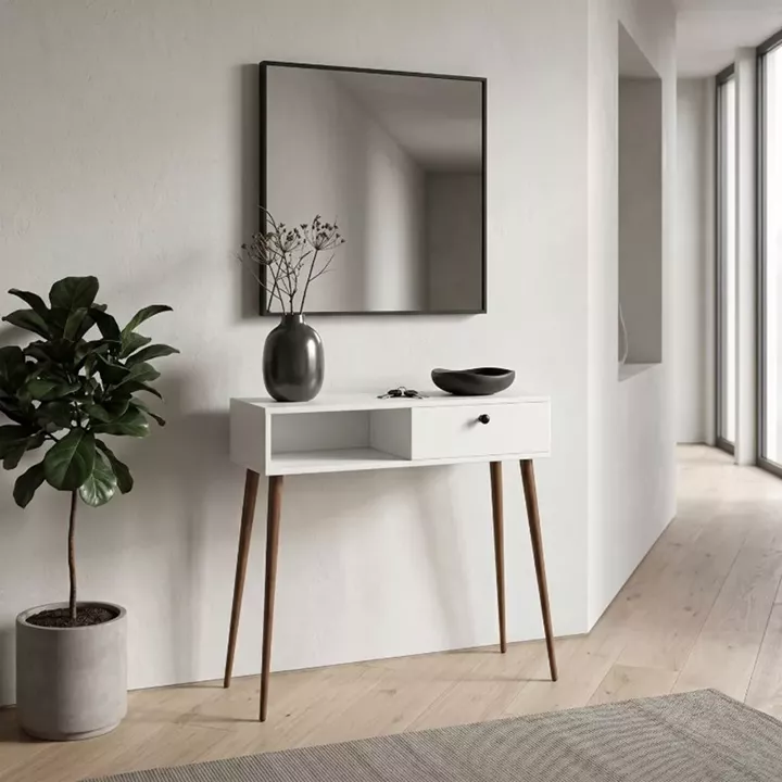 Κονσόλα Napoli Megapap χρώμα λευκό 90x29x88εκ.